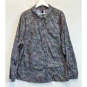 Pure Energy Women's Sz‎ 4 (4x) Multicolor Floral Prints Studded Button Up Shirt